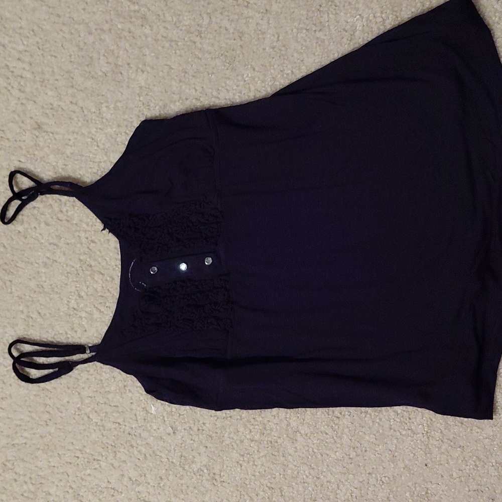 INC International Concepts Black Camisole with Button Accents